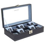 WATCH BOXES Friedrich|23 32048-5 Carbon design exterior in blue, for 10 watches
